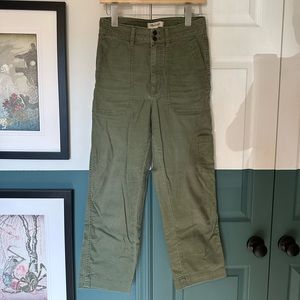 Madewell army green cargo pants size 26